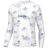 imageHUK Mens Pursuit Pattern Sun Protecting Fishing ShirtAmericookin  White