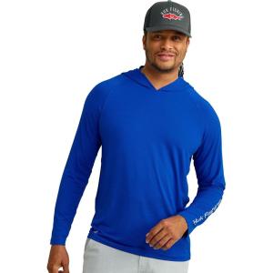 imageHUK Mens A1a HoodieLightweight Performance Fishing Hooded Shirt with UPF Sun ProtectionMoistureWicking ampamp QuickDry FabricOcean Blue
