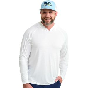 imageHUK Mens A1a HoodieLightweight Performance Fishing Hooded Shirt with UPF Sun ProtectionMoistureWicking ampamp QuickDry FabricWhite