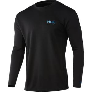 imageHUK Mens Icon X Long Sleeve Fishing Shirt with Sun ProtectionBlack  New Logo