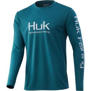imageHUK Mens Icon X Long Sleeve Fishing Shirt with Sun ProtectionDeep Lake