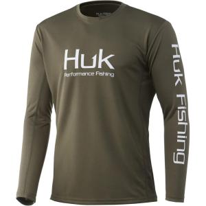 imageHUK Mens Icon X Long Sleeve Fishing Shirt with Sun ProtectionKalamata Olive