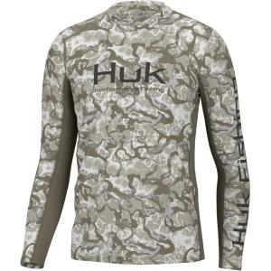 imageHUK Mens Icon X Pattern Long Sleeve Performance Fishing ShirtInside Reef  Overland