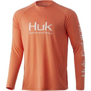 imageHUK Mens Pursuit Vented Long Sleeve 30 UPF Fishing ShirtFresh Salmon