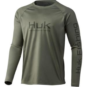 imageHUK Mens Pursuit Vented Long Sleeve 30 UPF Fishing ShirtMoss