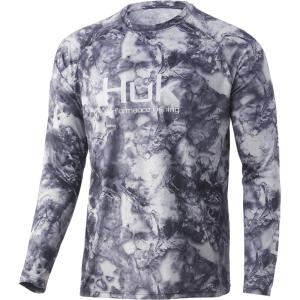 imageHUK Mens Pursuit Vented Long Sleeve 30 UPF Fishing ShirtMossy Oak Leeward