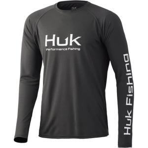 imageHUK Mens Pursuit Vented Long Sleeve 30 UPF Fishing ShirtVolcanic Ash