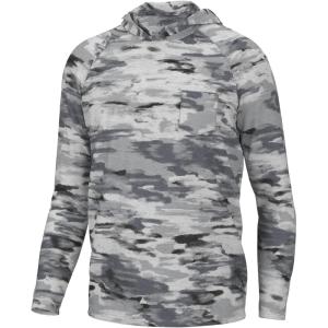 imageHUK Waypoint Pattern Hoodie Performance Fishing Shirt for MenEdisto Camo  Harbor Mist