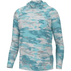 imageHUK Waypoint Pattern Hoodie Performance Fishing Shirt for MenEdisto Camo  Island Paradise