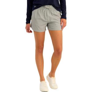 imageHUK Womens A1a QuickDry Fishing ShortsUPF 30Sun Protection4 Inseam Breathable with Elastic Waistband ampamp Builtin BriefHarbor Mist