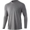 imageHUK Mens Waypoint Long Sleeve Performance TShirt 50 UPFOvercast Grey