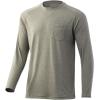 imageHUK Mens Waypoint Long Sleeve Performance TShirt 50 UPFOvercast Grey