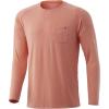 imageHUK Mens Waypoint Long Sleeve Performance TShirt 50 UPFFusion Coral