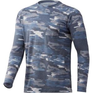 imageHUK Mens Waypoint Long Sleeve Performance TShirt 50 UPFEdisto  Sargasso Sea