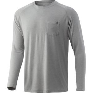 imageHUK Mens Waypoint Long Sleeve Performance TShirt 50 UPFGray