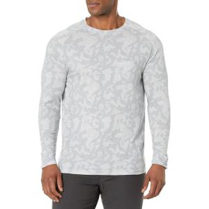 imageHUK Mens Waypoint Long Sleeve Performance TShirt 50 UPFRunning Lakes  Overcast Grey
