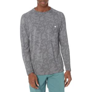 imageHUK Mens Waypoint Long Sleeve Performance TShirt 50 UPFRunning Lakes  Volcanic Ash