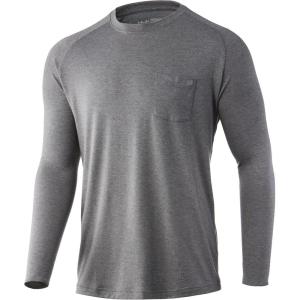imageHUK Mens Waypoint Long Sleeve Performance TShirt 50 UPFVolcanic Ash