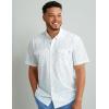 imageHUK Diamond Back Solid Short Sleeve Button Fishing Shirt for MenWhite