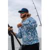 imageHUK Mens Kc Scott Patterned Pursuit Hoodie Hooded Fishing ShirtApex Vert  Marine Blue