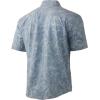 imageHUK Mens Kona Short Sleeve Shirt  Performance Button DownMarlin Mahem  Ice Blue