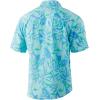 imageHUK Mens Kona Short Sleeve Shirt  Performance Button DownOcean Palm  Beach Glass