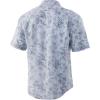 imageHUK Mens Kona Short Sleeve Shirt  Performance Button DownPalm Slam  Overcast Grey