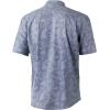 imageHUK Mens Kona Short Sleeve Shirt  Performance Button DownRunning Lakes  Overcast Grey