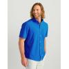 imageHUK Mens Kona Solid Short Sleeve Fishing Button Down ShirtOcean Blue