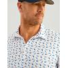 imageHUK Mens Pursuit Printed Performance Short Sleeve Polo ShirtWhite 40