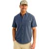 imageHUK Mens Kona Solid Short Sleeve Fishing Button Down ShirtNaval Academy