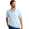imageHUK Mens Pursuit Pattern Performance Short Sleeve Polo ShirtKc Scott  Ice Water