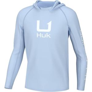 imageHUK Boys Icon X Hoodie Fishing Shirt with Sun Protection for KidsIce Water