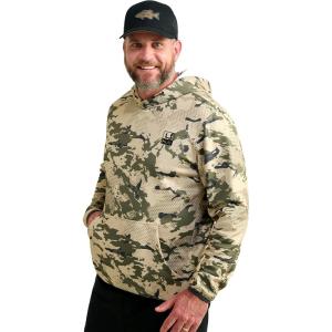 imageHUK Mens Cold Front Hoodie Performance Fishing Layering Hooded ShirtKc  Khaki