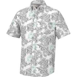 imageHUK Mens Kc Scott Patterned Kona Performance Button Down ShirtDesert Rose  White
