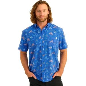 imageHUK Mens Kc Scott Patterned Kona Performance Button Down ShirtKc  Ocean Blue