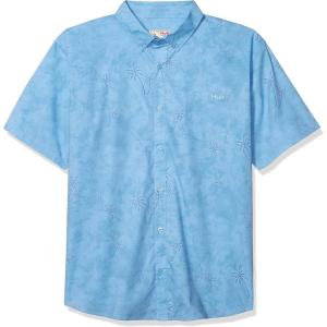 imageHUK Mens Kona Short Sleeve Shirt  Performance Button DownCarolina Blue