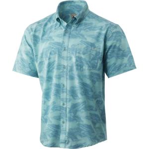 imageHUK Mens Kona Short Sleeve Shirt  Performance Button DownCovered Up  Beach Glass