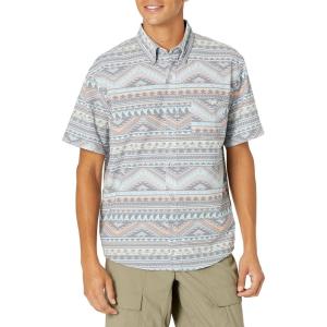imageHUK Mens Kona Short Sleeve Shirt  Performance Button DownFusion Coral