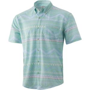 imageHUK Mens Kona Short Sleeve Shirt  Performance Button DownKey Lime