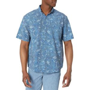 imageHUK Mens Kona Short Sleeve Shirt  Performance Button DownMarlin Mahem  Sargasso Sea