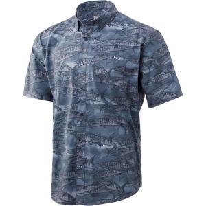 imageHUK Mens Kona Short Sleeve Shirt  Performance Button DownMedium Teal
