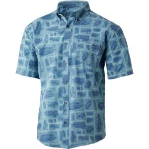 imageHUK Mens Kona Short Sleeve Shirt  Performance Button DownStamped  Flats