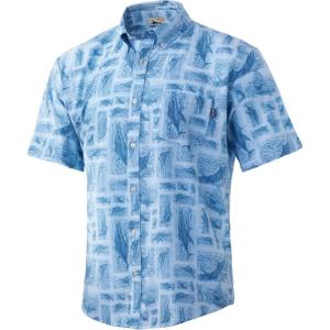 imageHUK Mens Kona Short Sleeve Shirt  Performance Button DownStamped  Offshore
