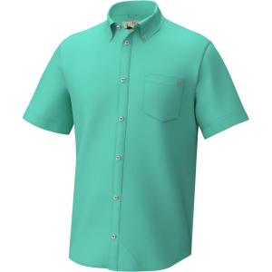 imageHUK Mens Kona Solid Short Sleeve Fishing Button Down ShirtBermuda