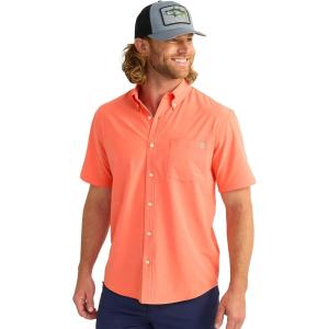 imageHUK Mens Kona Solid Short Sleeve Fishing Button Down ShirtFresh Salmon