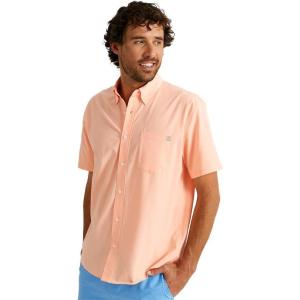 imageHUK Mens Kona Solid Short Sleeve Fishing Button Down ShirtPeach Nectar