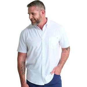 imageHUK Mens Kona Solid Short Sleeve Fishing Button Down ShirtWhite