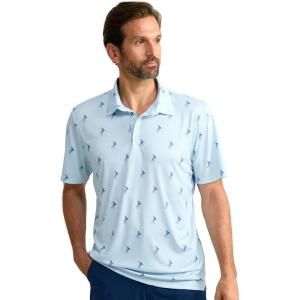 imageHUK Mens Pursuit Pattern Performance Short Sleeve Polo ShirtKc Scott  Ice Water