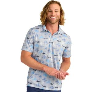 imageHUK Mens Pursuit Pattern Performance Short Sleeve Polo ShirtKc Scott  Marolina Blue